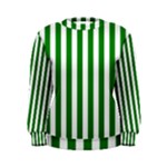 Vertical Stripes - White and Green Women s Sweatshirt
