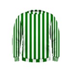 Vertical Stripes - White and Green Kid s Sweatshirt