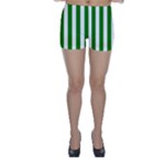 Vertical Stripes - White and Green Skinny Shorts