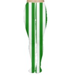 Vertical Stripes - White and Green Women s Tights