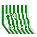 Vertical Stripes - White and Green You Rock 3D Greeting Card (7x5)