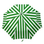 Vertical Stripes - White and Green Folding Umbrella
