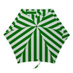 Vertical Stripes - White and Green Mini Umbrella