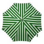 Vertical Stripes - White and Green Hook Handle Umbrella (Medium)