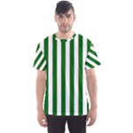 Vertical Stripes - White and Dark Green Men s Sport Mesh Tee