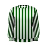 Vertical Stripes - White and Dark Green Women s Sweatshirt