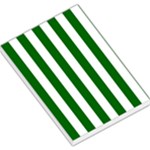 Vertical Stripes - White and Dark Green Large Memo Pads