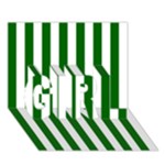 Vertical Stripes - White and Dark Green GIRL 3D Greeting Card (7x5)