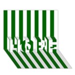 Vertical Stripes - White and Dark Green HOPE 3D Greeting Card (7x5)