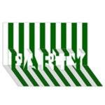 Vertical Stripes - White and Dark Green PARTY 3D Greeting Card (8x4)