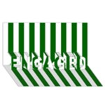 Vertical Stripes - White and Dark Green ENGAGED 3D Greeting Card (8x4)