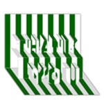 Vertical Stripes - White and Dark Green THANK YOU 3D Greeting Card (7x5)