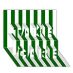 Vertical Stripes - White and Dark Green TAKE CARE 3D Greeting Card (7x5)