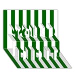 Vertical Stripes - White and Dark Green You Did It 3D Greeting Card (7x5)