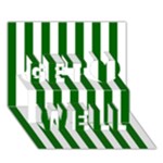 Vertical Stripes - White and Dark Green Get Well 3D Greeting Card (7x5)