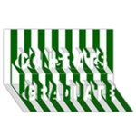Vertical Stripes - White and Dark Green Congrats Graduate 3D Greeting Card (8x4)
