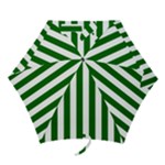 Vertical Stripes - White and Dark Green Mini Umbrella