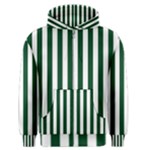 Vertical Stripes - White and Forest Green Men s Zipper Hoodie