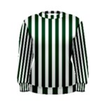 Vertical Stripes - White and Forest Green Women s Sweatshirt