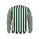 Vertical Stripes - White and Forest Green Kid s Sweatshirt