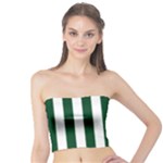Vertical Stripes - White and Forest Green Tube Top
