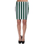 Vertical Stripes - White and Forest Green Bodycon Skirt
