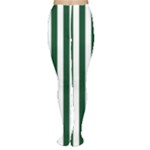 Vertical Stripes - White and Forest Green Women s Tights