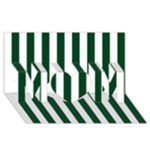 Vertical Stripes - White and Forest Green MOM 3D Greeting Card (8x4)