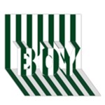 Vertical Stripes - White and Forest Green BOY 3D Greeting Card (7x5)