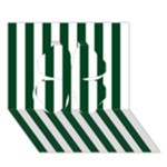 Vertical Stripes - White and Forest Green Clover 3D Greeting Card (7x5)