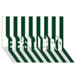 Vertical Stripes - White and Forest Green BEST BRO 3D Greeting Card (8x4)