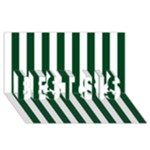 Vertical Stripes - White and Forest Green BEST SIS 3D Greeting Card (8x4)