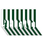 Vertical Stripes - White and Forest Green #1 DAD 3D Greeting Card (8x4)