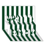 Vertical Stripes - White and Forest Green You Rock 3D Greeting Card (7x5)