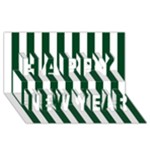 Vertical Stripes - White and Forest Green Happy New Year 3D Greeting Card (8x4)