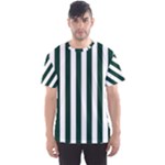 Vertical Stripes - White and Deep Green Men s Sport Mesh Tee