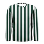 Vertical Stripes - White and Deep Green Men s Long Sleeve T-shirt