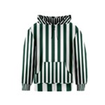 Vertical Stripes - White and Deep Green Kid s Zipper Hoodie