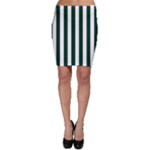 Vertical Stripes - White and Deep Green Bodycon Skirt