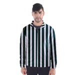 Vertical Stripes - White and Deep Green Wind Breaker (Men)