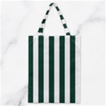Vertical Stripes - White and Deep Green Classic Tote Bag
