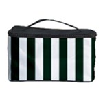 Vertical Stripes - White and Deep Green Cosmetic Storage Case