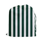 Vertical Stripes - White and Deep Green Drawstring Pouch (XXl)