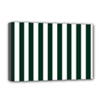 Vertical Stripes - White and Deep Green Deluxe Canvas 18  x 12  (Stretched)