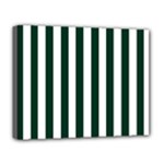 Vertical Stripes - White and Deep Green Deluxe Canvas 20  x 16  (Stretched)
