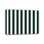 Vertical Stripes - White and Deep Green Mini Canvas 7  x 5  (Stretched)