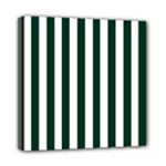 Vertical Stripes - White and Deep Green Mini Canvas 8  x 8  (Stretched)