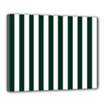 Vertical Stripes - White and Deep Green Canvas 20  x 16  (Stretched)