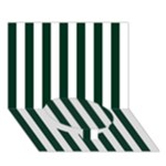 Vertical Stripes - White and Deep Green Circle Bottom 3D Greeting Card (7x5)