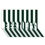 Vertical Stripes - White and Deep Green BEST BRO 3D Greeting Card (8x4)